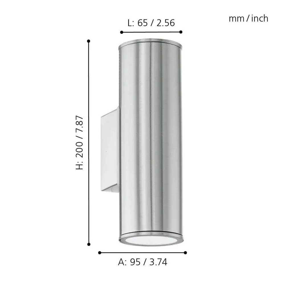 Applique pour couloir Applique extérieure métal nickel RIGA GU10 2X2,8W