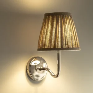 Malvern Applique Murale Moyenne Plissée Sable Naturel - Nickel Poli