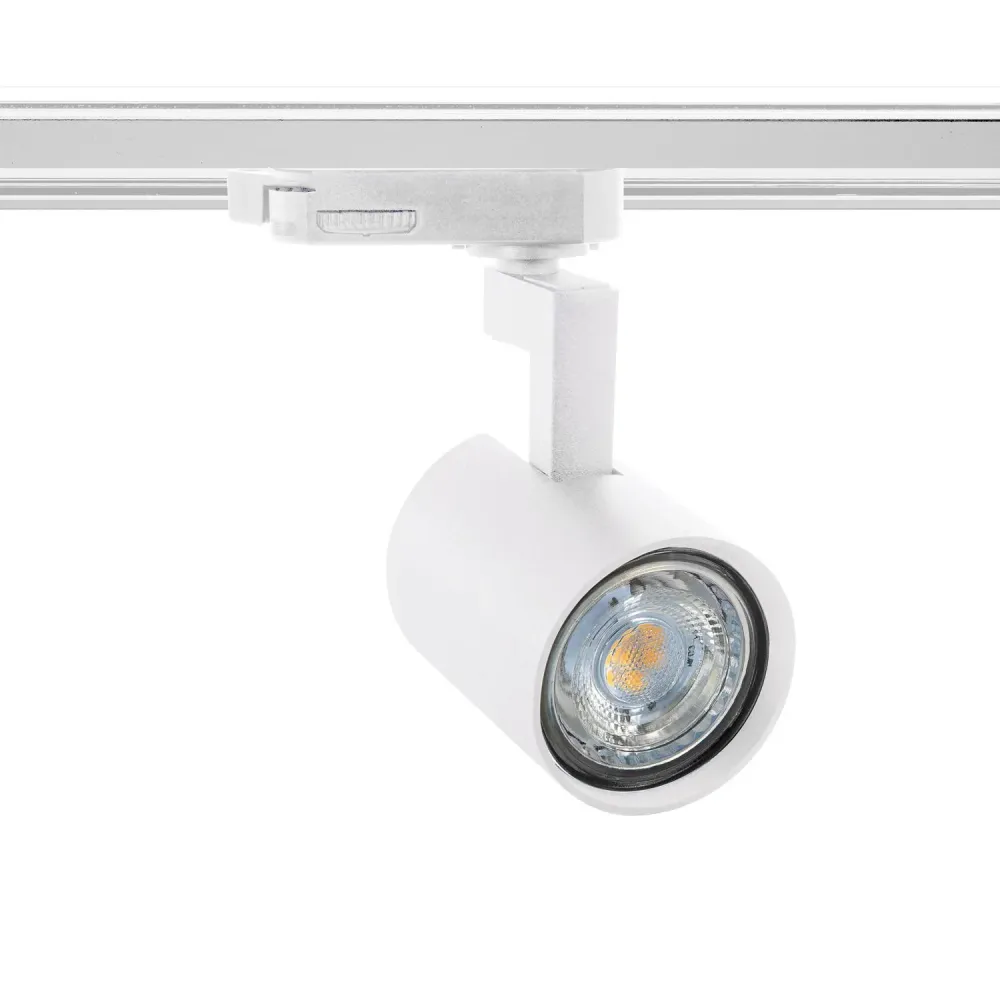 Éclairage sur rail triphasé Jiuk interopérable avec ampoule LED GU10 en acrylique dépoli