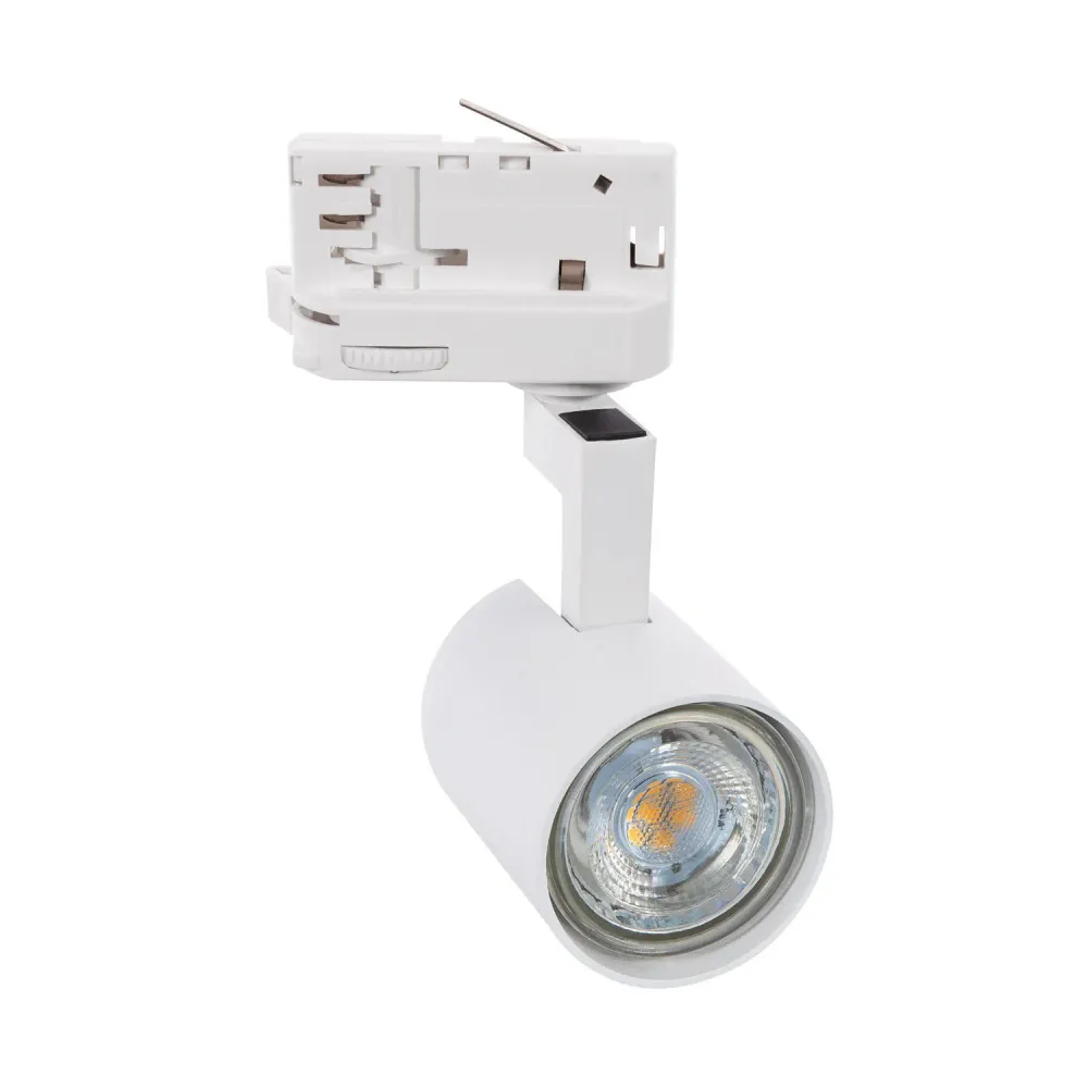 Éclairage sur rail triphasé Jiuk interopérable avec ampoule LED GU10 en acrylique dépoli