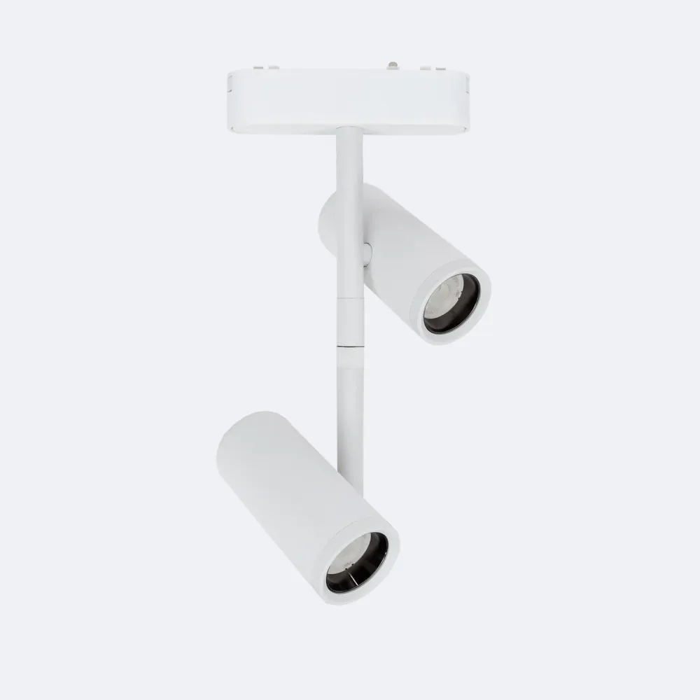 Luminaire de plafond design contemporain Éclairage LED extra-fin 25mm sur rail magnétique, 16W, 48V, couleur blanche.
