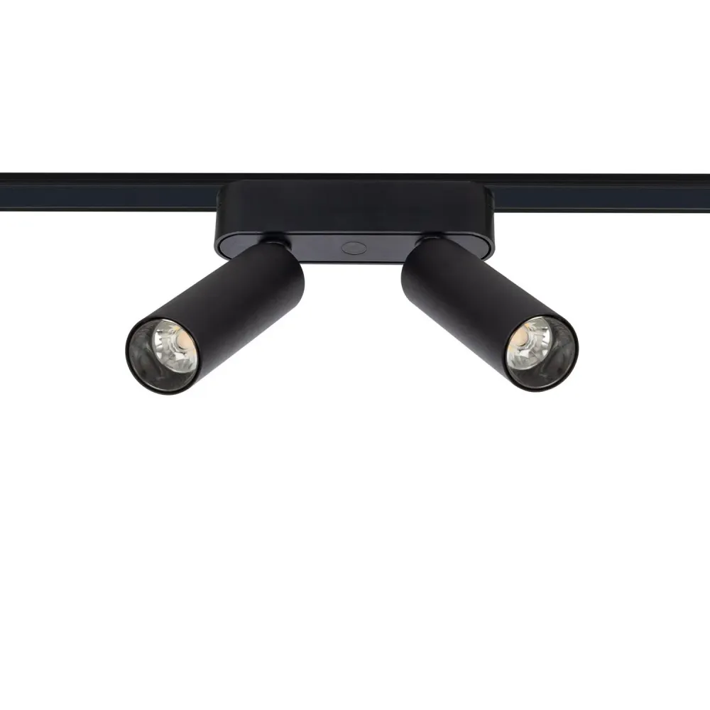 Lumière LED fine 25mm sur rail magnétique 14W doublement 48V noir