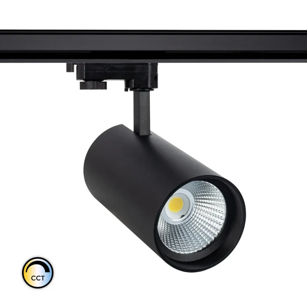 Plafonnier Design Moderne Projecteur LED en rail triphasé 40W d'Angelo CCT LIFUD couleur noire