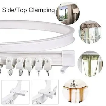 Plafonnier Design Moderne Rail rideau polyvalent et pliable à fixation plafond - 3m