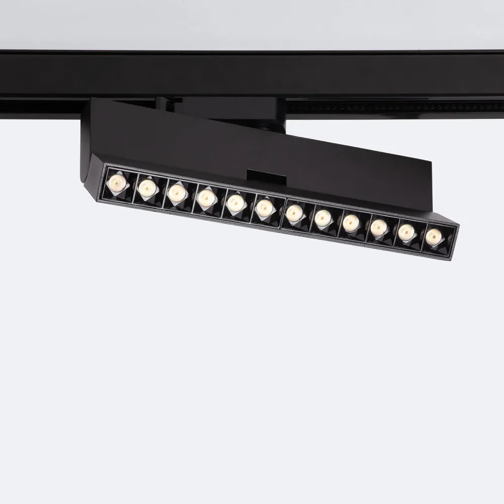 Projecteur LED linéaire sur rail 12W CCT réglable lumineux style noir