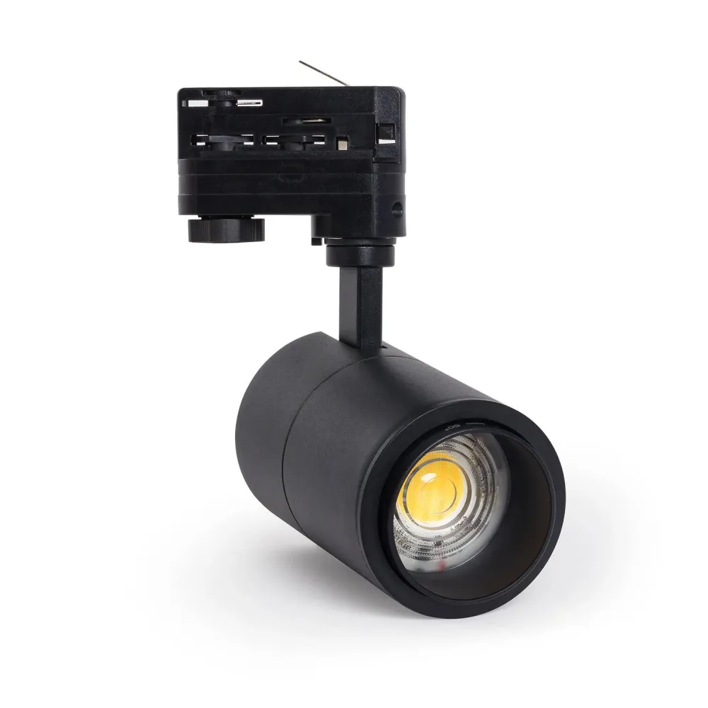 Projecteur LED sur rail triphasé 20W CCT ajustable Multi-angle 15-60º dimmable.
