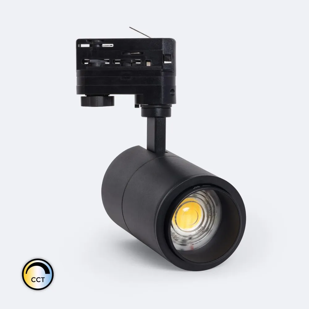 Projecteur LED sur rail triphasé 20W CCT ajustable Multi-angle 15-60º dimmable.