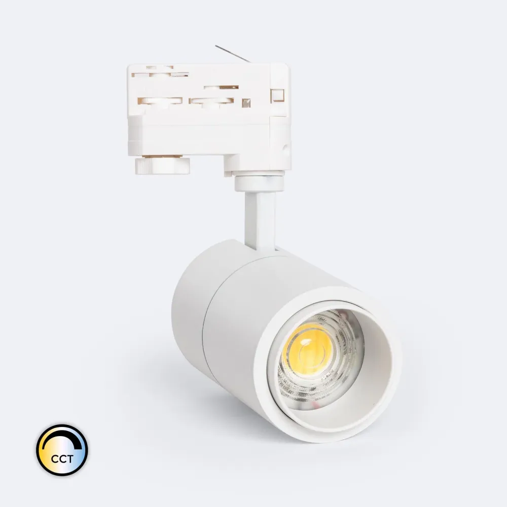 Projecteur LED sur rail triphasé 20W CCT ajustable Multi-angle 15-60º dimmable.