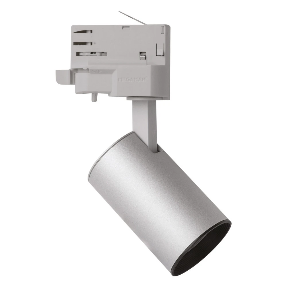 Spot LED MarcoMini rail triphasé argenté 4 000 K