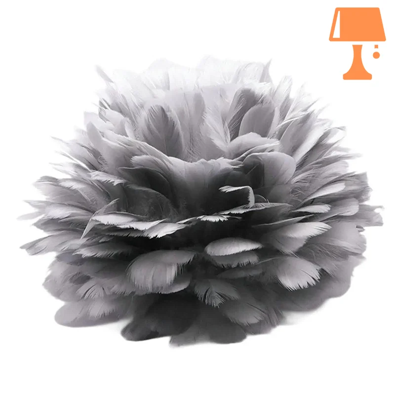 Abat Jour Plume Noir
