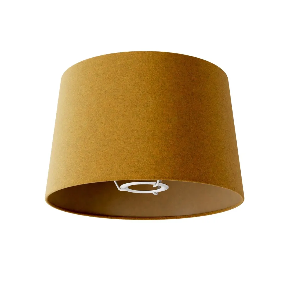 Abat-jour Athena avec culot E27 pour lampe de table ou sur pied - Fabriqué en Italie - Laine Moutarde