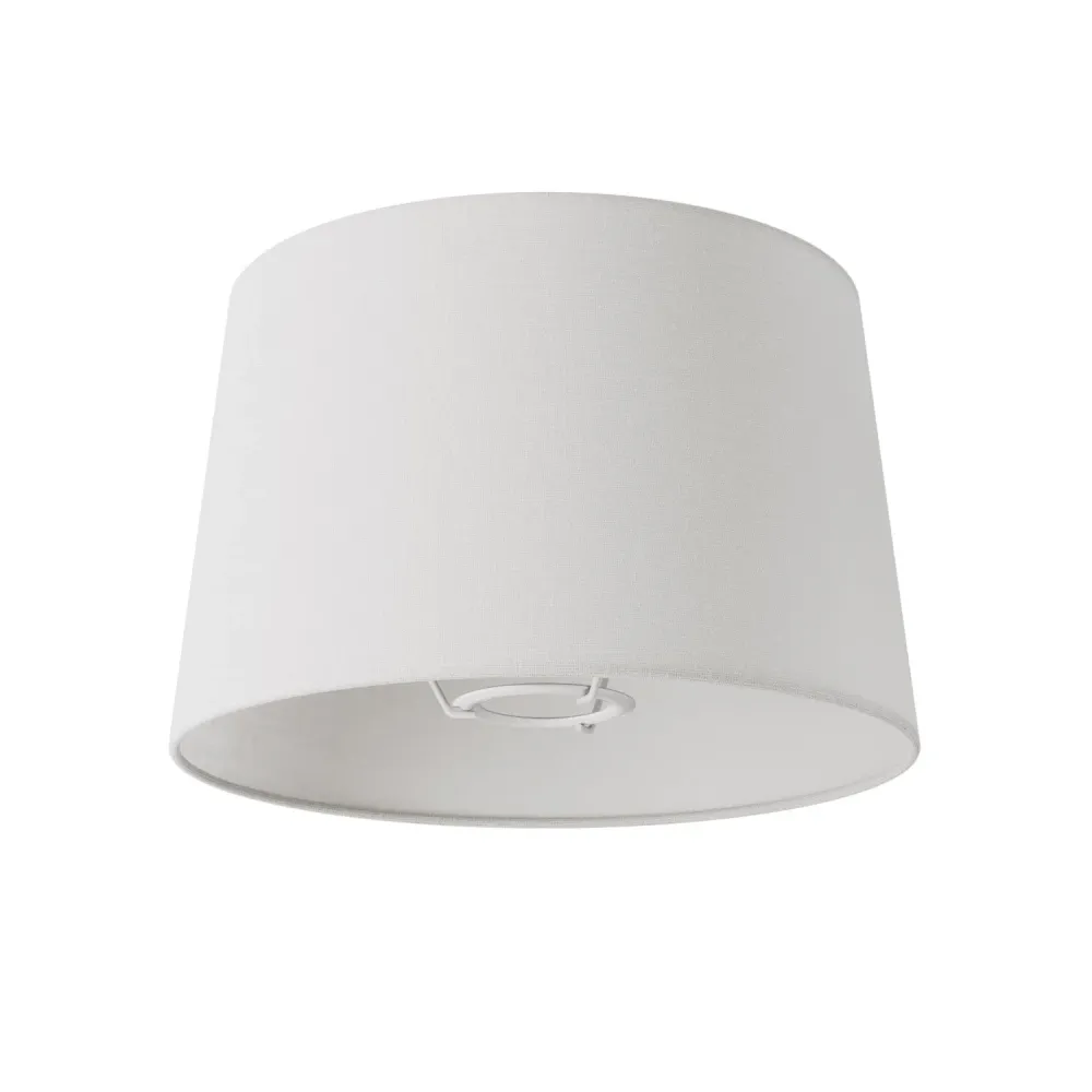 Abat-jour Athena avec douille E27 pour lampe de table - Fabriqué en Italie - Lin blanc brillant