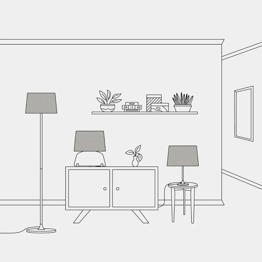 Abat-jour Athena avec douille E27 pour lampe de table ou sur pied - Fabriqué en Italie - Camelot Gris