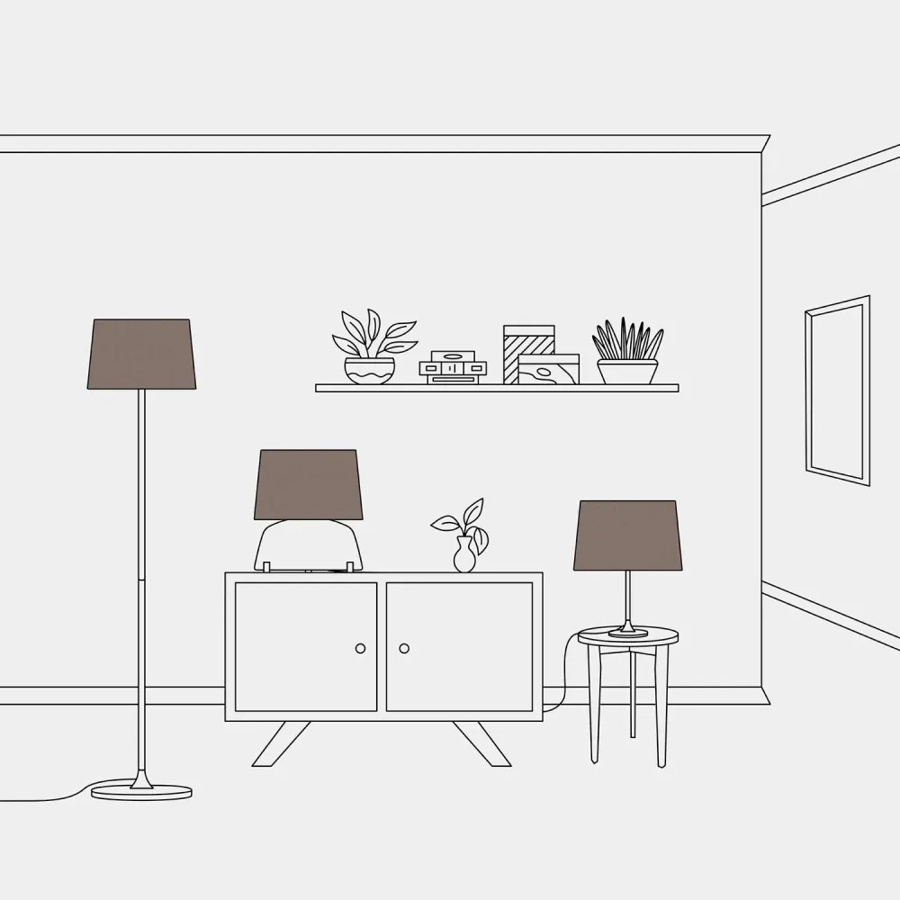 Abat-jour Athena avec douille E27 pour lampe de table ou sur pied - Fabriqué en Italie - Camelot Marron