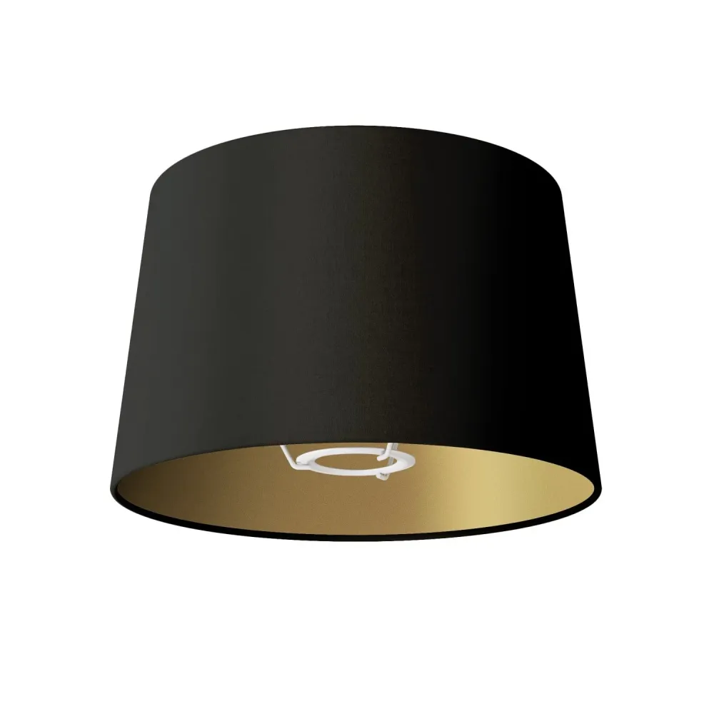 Abat-jour Athena avec douille E27 pour lampe de table - Fabriqué en Italie - Cinette noir intérieur Or