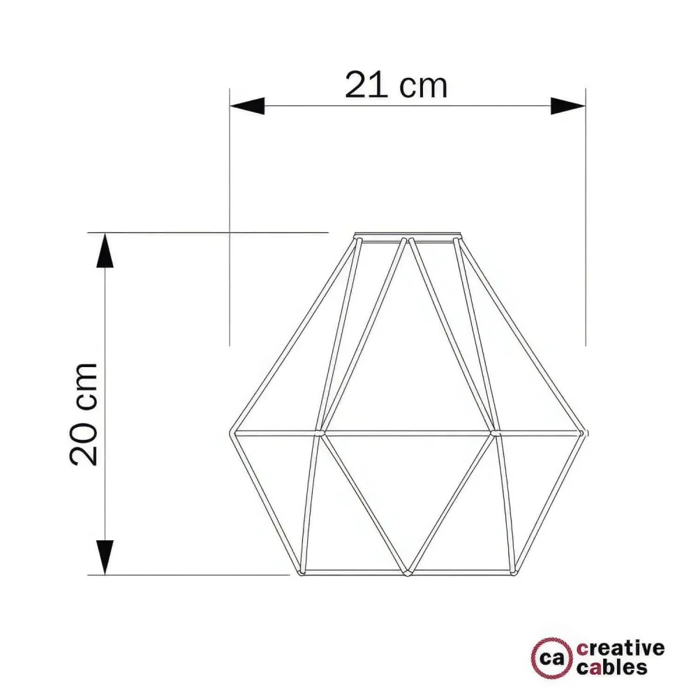 Abat-jour cage Diamond en métal avec douille E27 - Cuivre