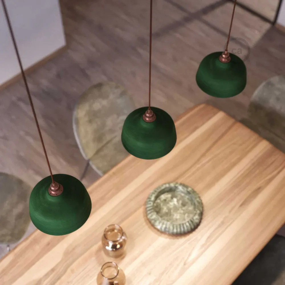 Abat-jour Coppa en céramique, collection Materia - Made Italy - Evergreen strié
