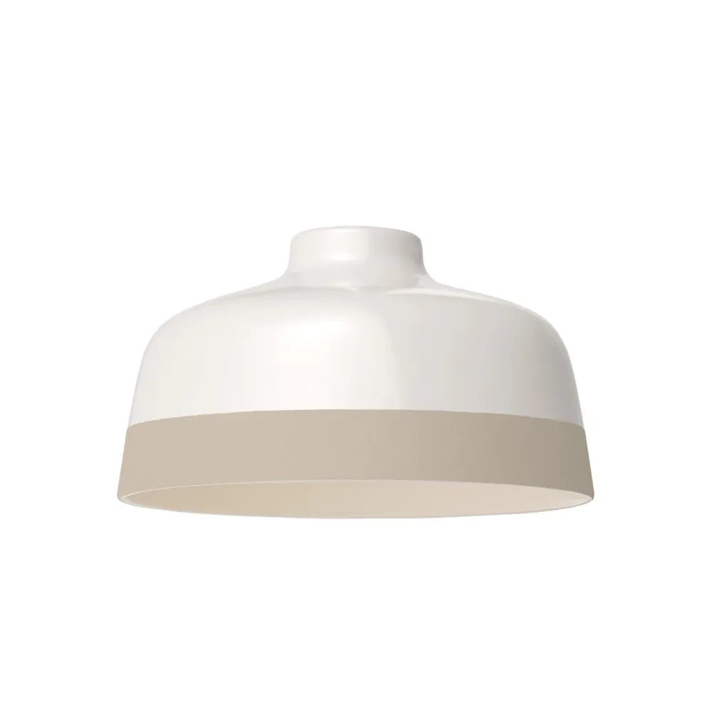 Abat-jour Coupe bicolore en céramique Blanc et Taupe, collection Materia - Fabriqué en Italie