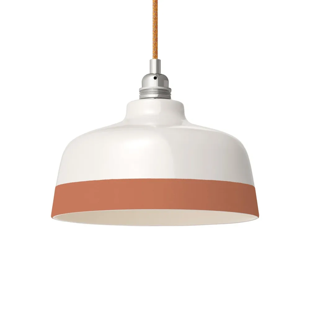 Abat-jour Coupe bicolore en céramique Blanc et Terre cuite, collection Materia - Fabriqué en Italie