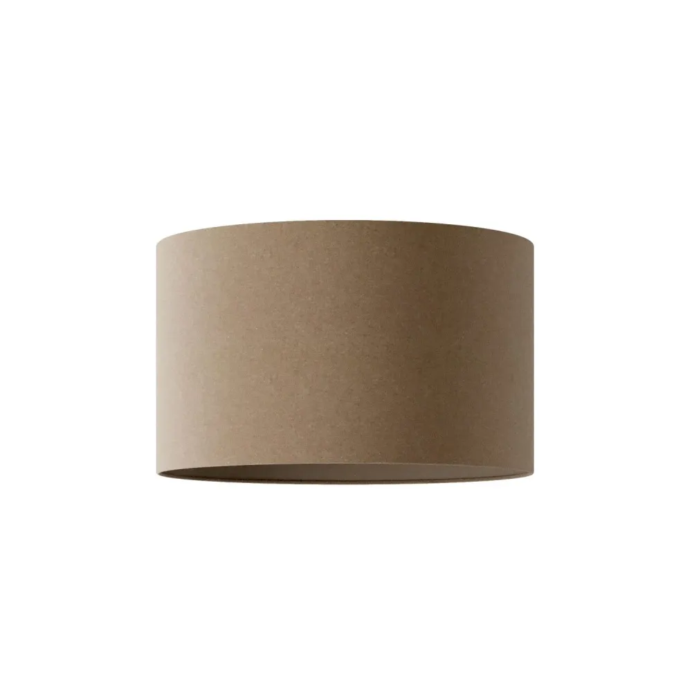 Abat-jour Cylindre L en tissu avec douille E27 - Fabriqué en France - Laine Marron