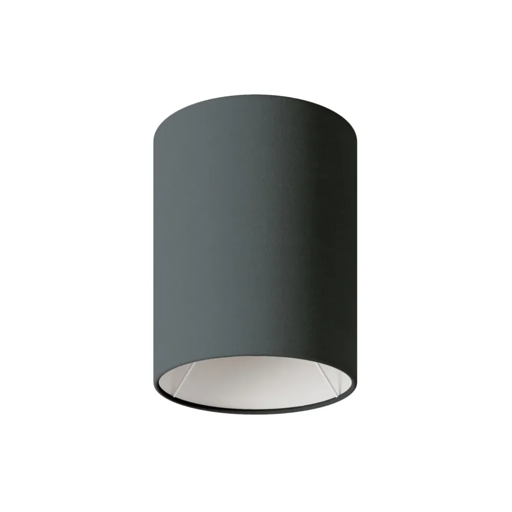 Abat-jour Cylindre S en tissu avec douille E27 - Fabriqué en Italie - Toile Gris Foncé