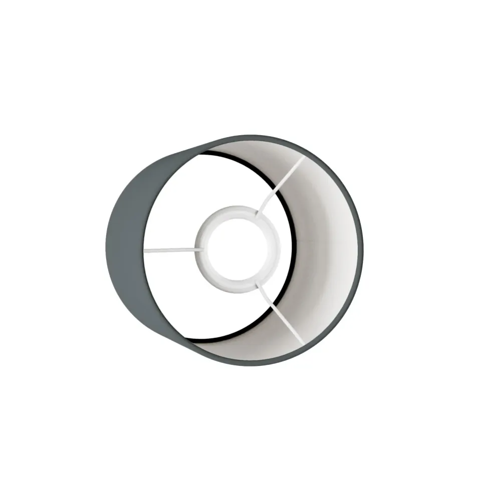 Abat-jour Cylindre S en tissu avec douille E27 - Fabriqué en Italie - Toile Gris Foncé