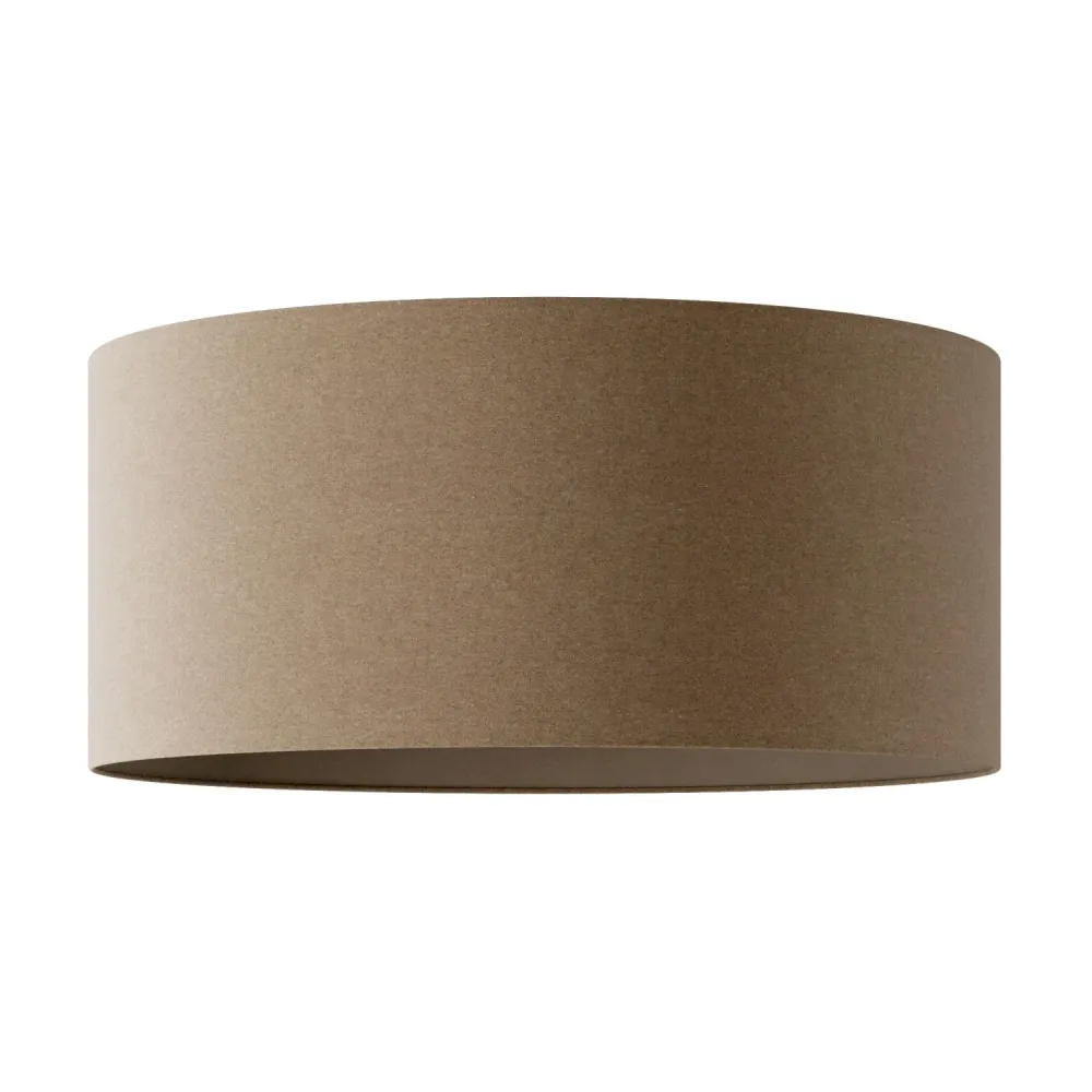 Abat-jour Cylindre XXL en tissu avec douille E27 - Fabriqué en Italie - Laine Marron