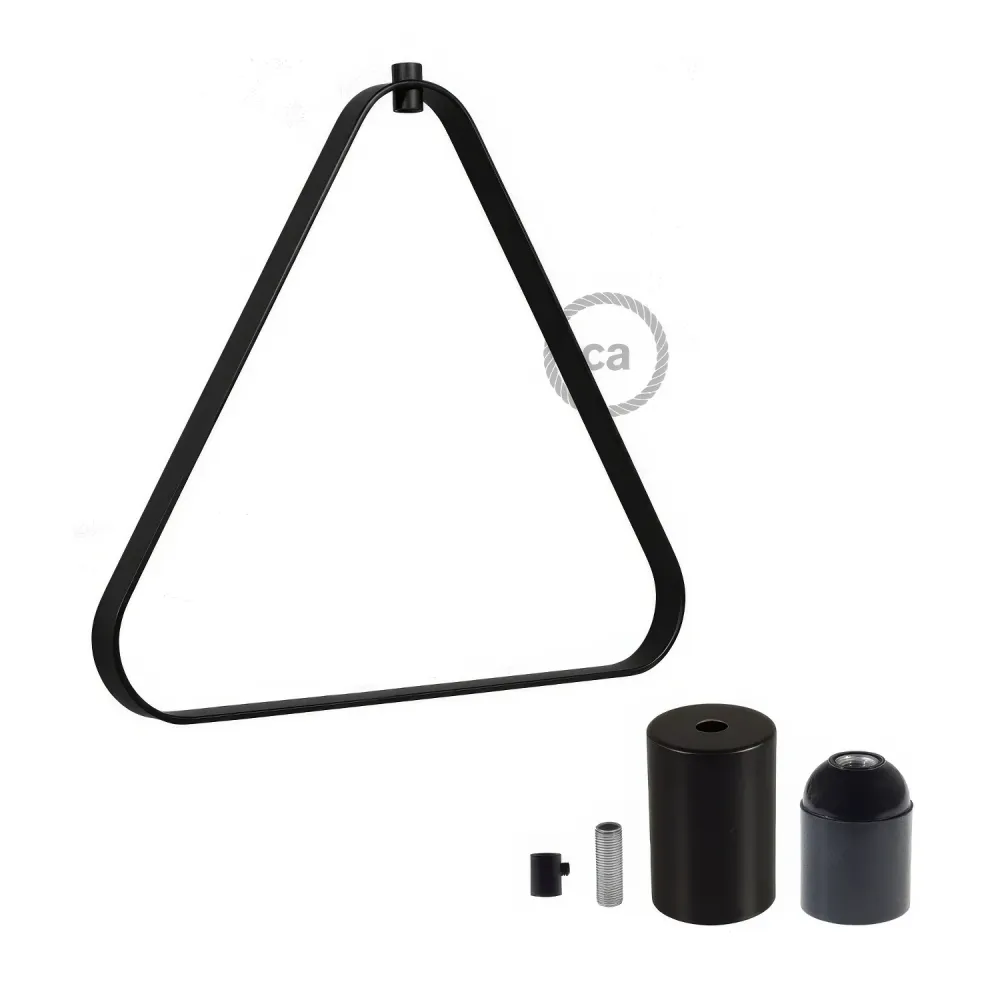 Abat-jour Duedì Apex en métal avec cache-douille en métal et douille E26 - Noir