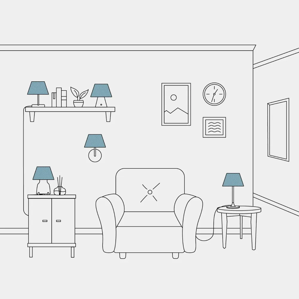 Abat-jour Empire S avec douille E27 pour lampe de table ou applique - Fabriqué en Italie - Teletta Bleu Severo