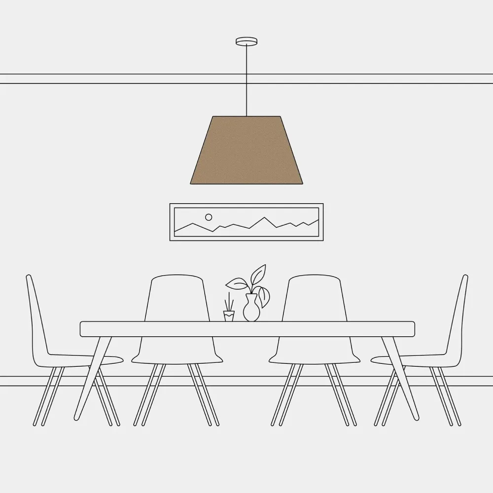 Abat-jour Impero L pour suspension avec douille E27 - Fabriqué en Italie - Laine Marron