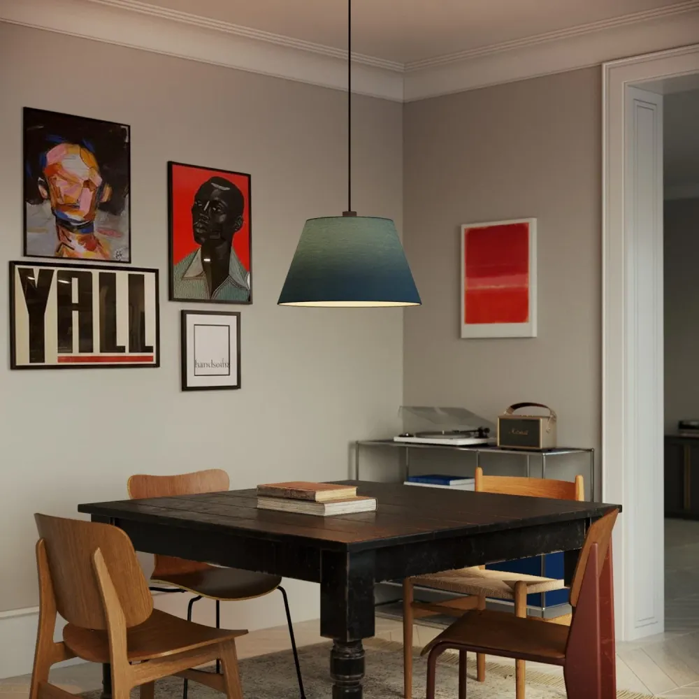 Abat-jour Impero L pour suspension avec douille E27 - Made Italy - Teletta Bleu Clair