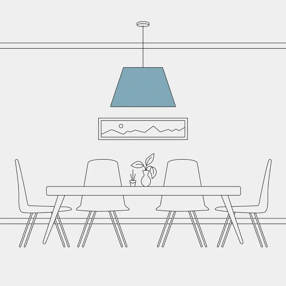 Abat-jour Impero L pour suspension avec douille E27 - Made Italy - Teletta Bleu Clair