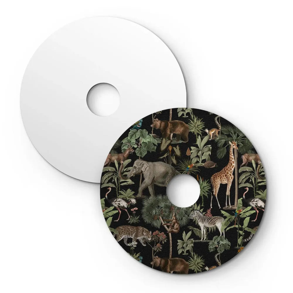 Abat-jour mini plat Ellepì avec animaux de la jungle 'Wildlife Whispers' Animaux Jungle, diamètre 24 cm - Fabriqué en Italie