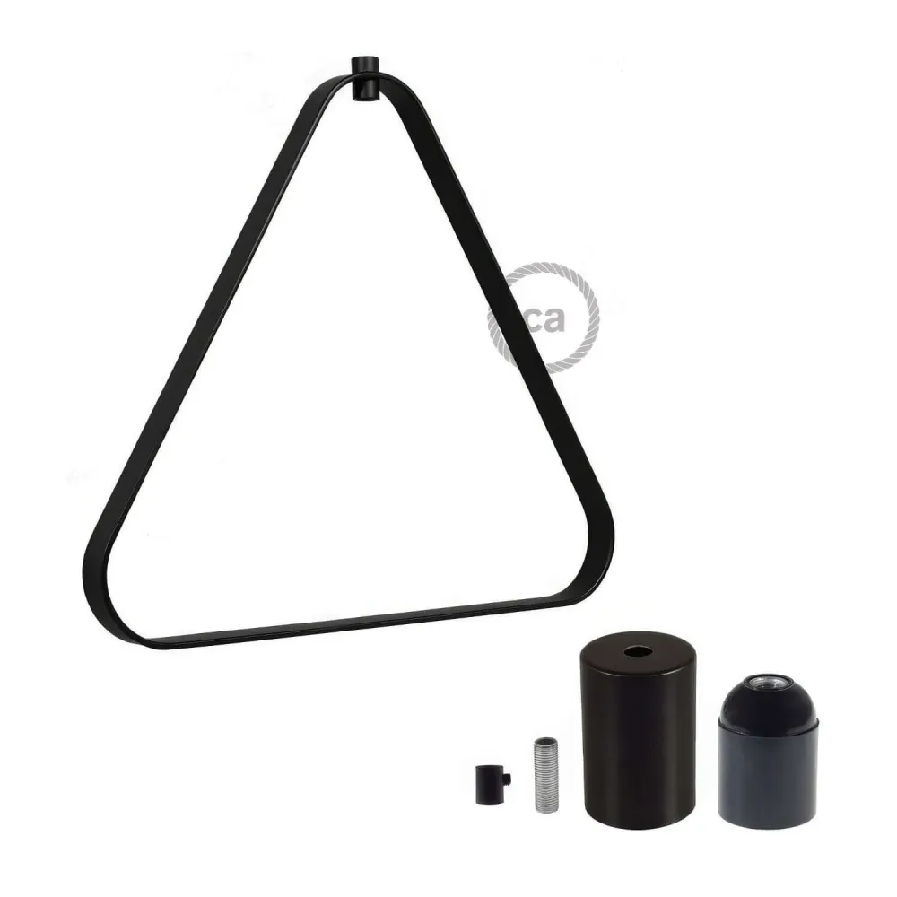 Abat-jour en métal Duedì Apex avec cache-douille en métal et douille E27 - Noir