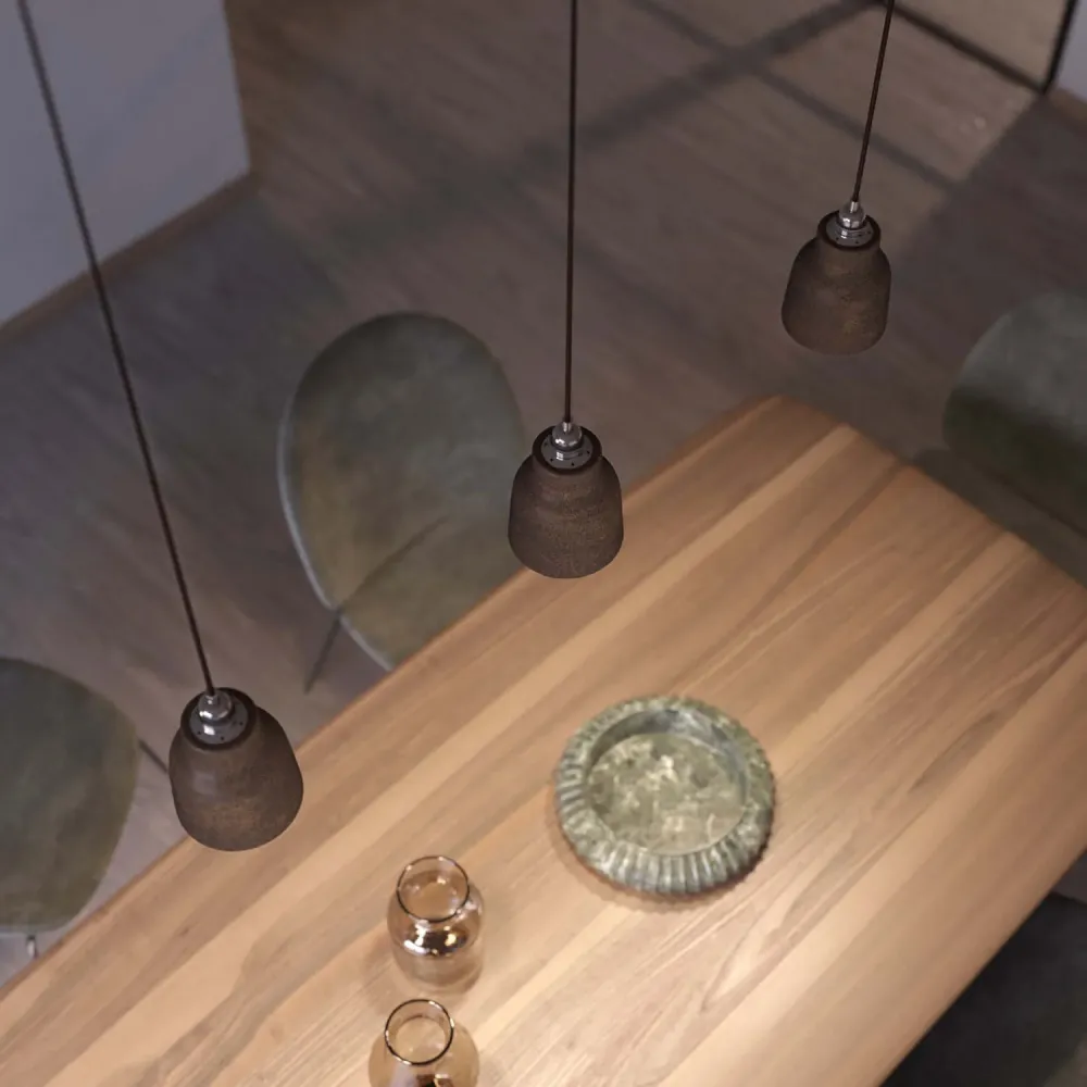 Abat-jour Vase en céramique, collection Materia - Fabriqué en Italie - Effet corten