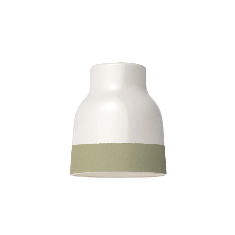 Abat-jour Vaso bicolore en céramique Blanc et Vert sauge, collection Materia - Fabriqué en Italie