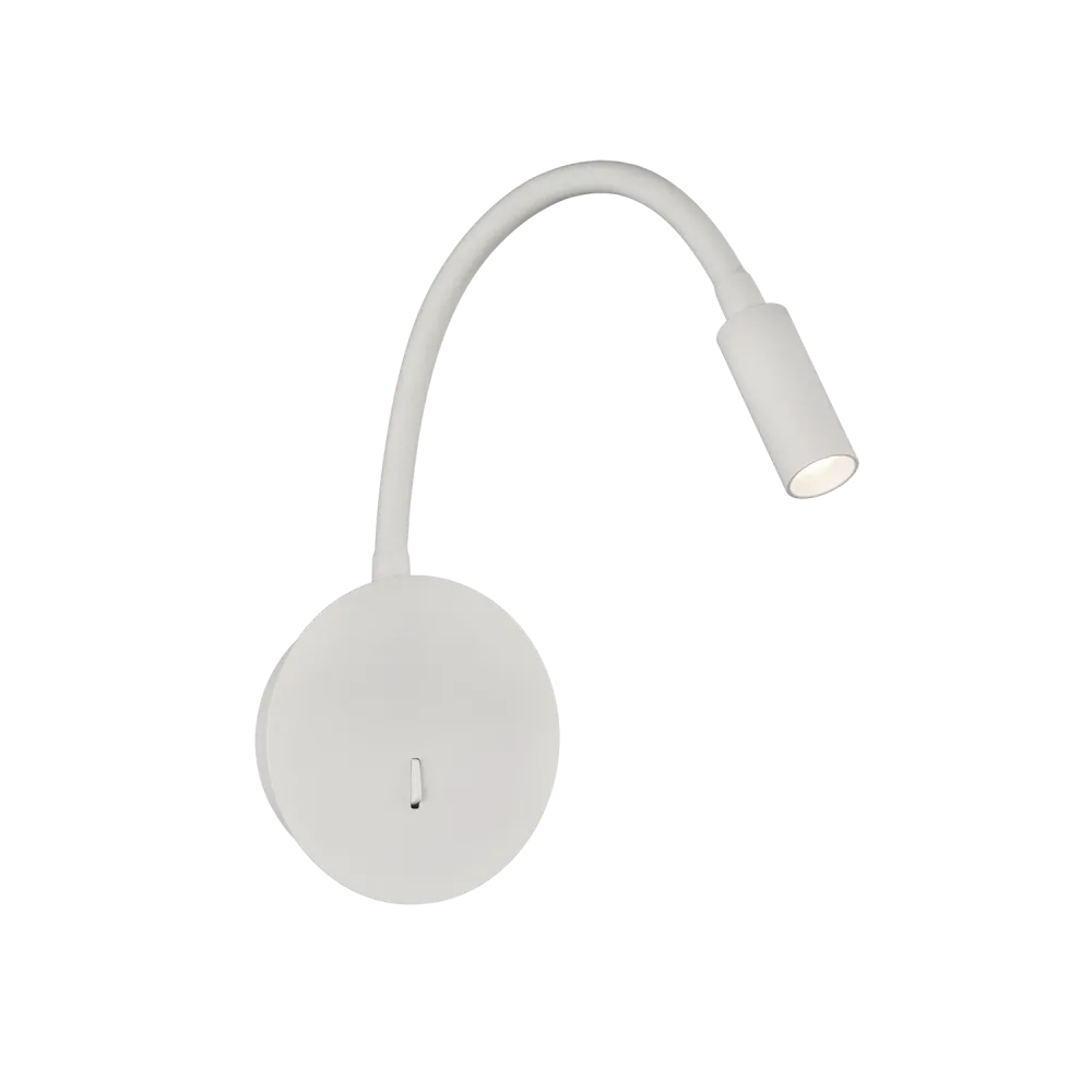ACB Lyon Wall Light 16/3699 Textured White, 3W 3000K 285lm LED, CRI90, Integrated LED, switch, Adjustable A3699101B