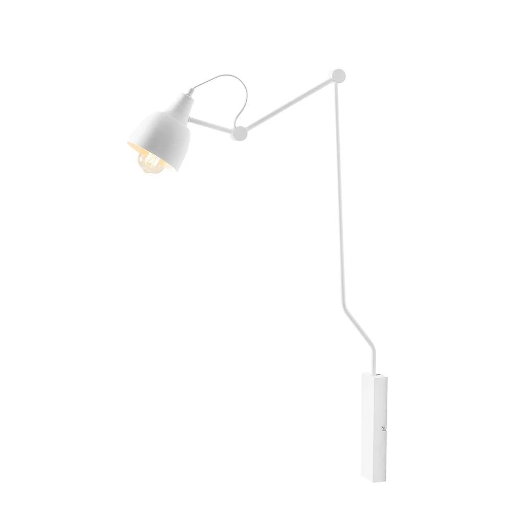 Applique murale de lecture pivotante Aldex Aida 1L, blanche, H 125 cm