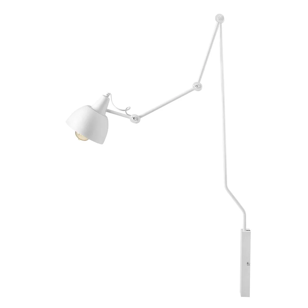 Applique murale de lecture pivotante Aldex Aida 1L, blanche, H 150 cm