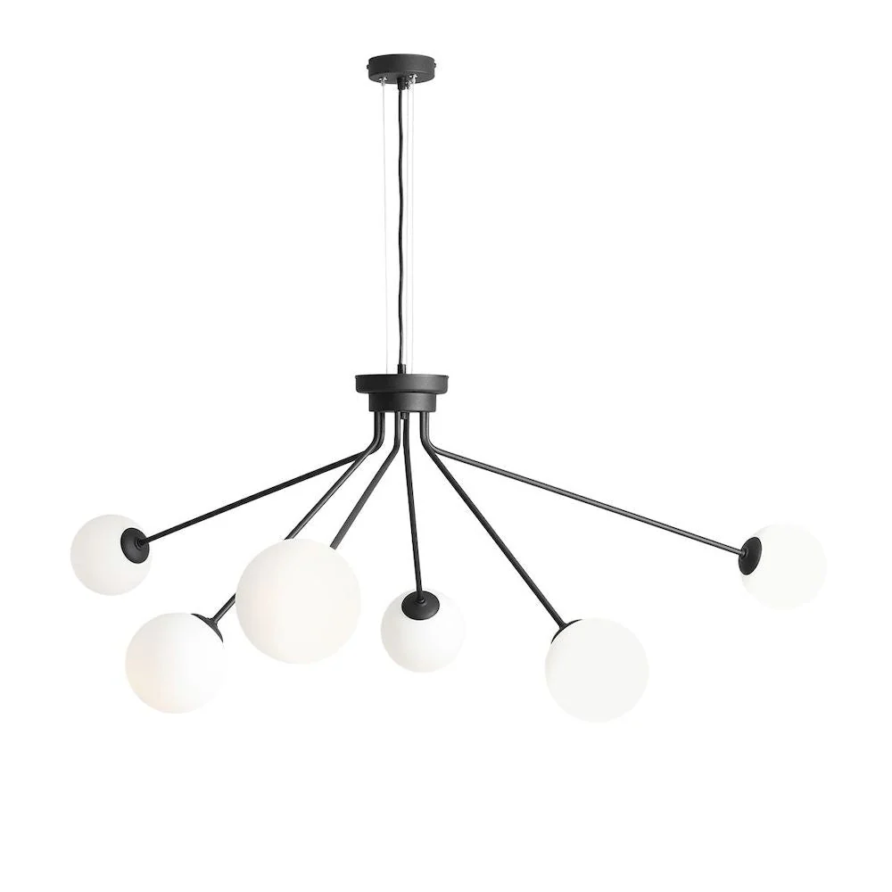 Lustre Aldex Holm 6L, diamètre 123 cm, noir