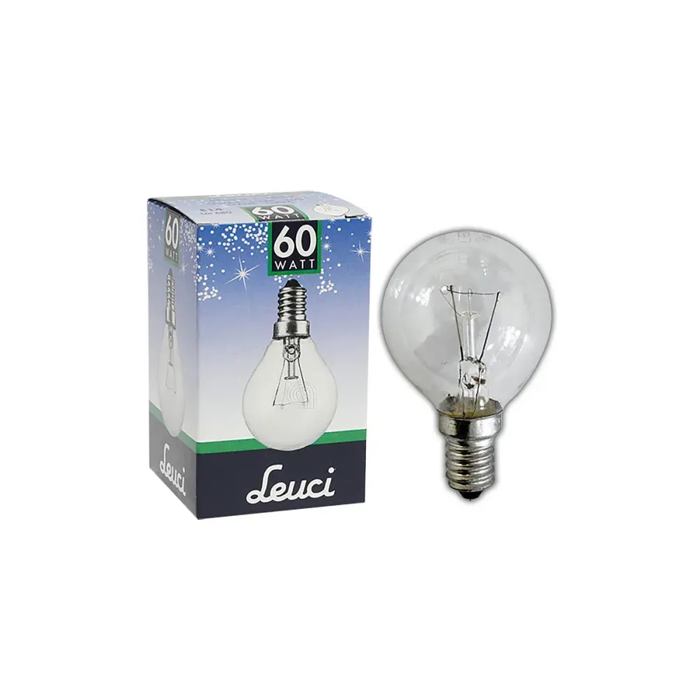 Ampoule 60W E14 sphérique claire de rechange Leuci 55304008