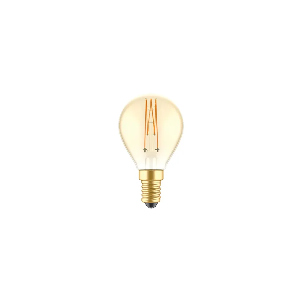 Ampoule LED Dorée Carbon Line filament vertical Mini globe G45 3,4W 300Lm E14 2700K Dimmerable - C52