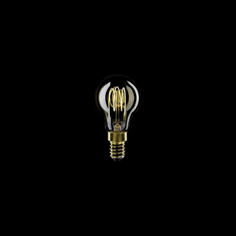 Ampoule LED Dorée Carbon Line filament vertical Mini globe G45 3,4W 300Lm E14 2700K Dimmerable - C52