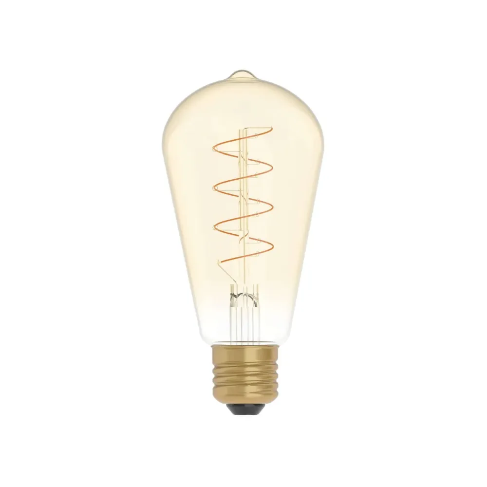 Ampoule LED Dorée Carbon Line filament spiralé Edison ST64 4W 250Lm E27 1800K Dimmerable - C04