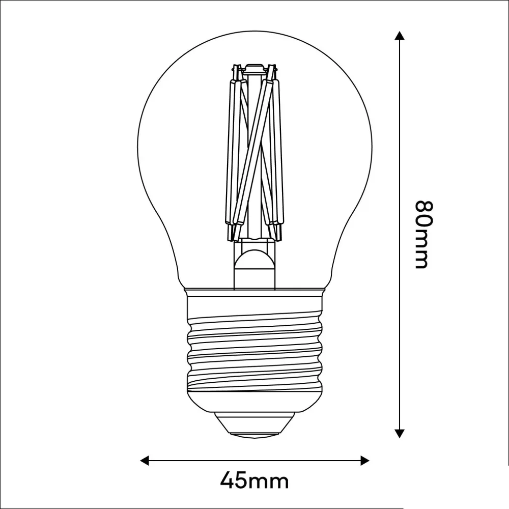 Ampoule LED à filament croisé Mini Globe G45 4,8W 400 lm E27 2200K dimmable - X01