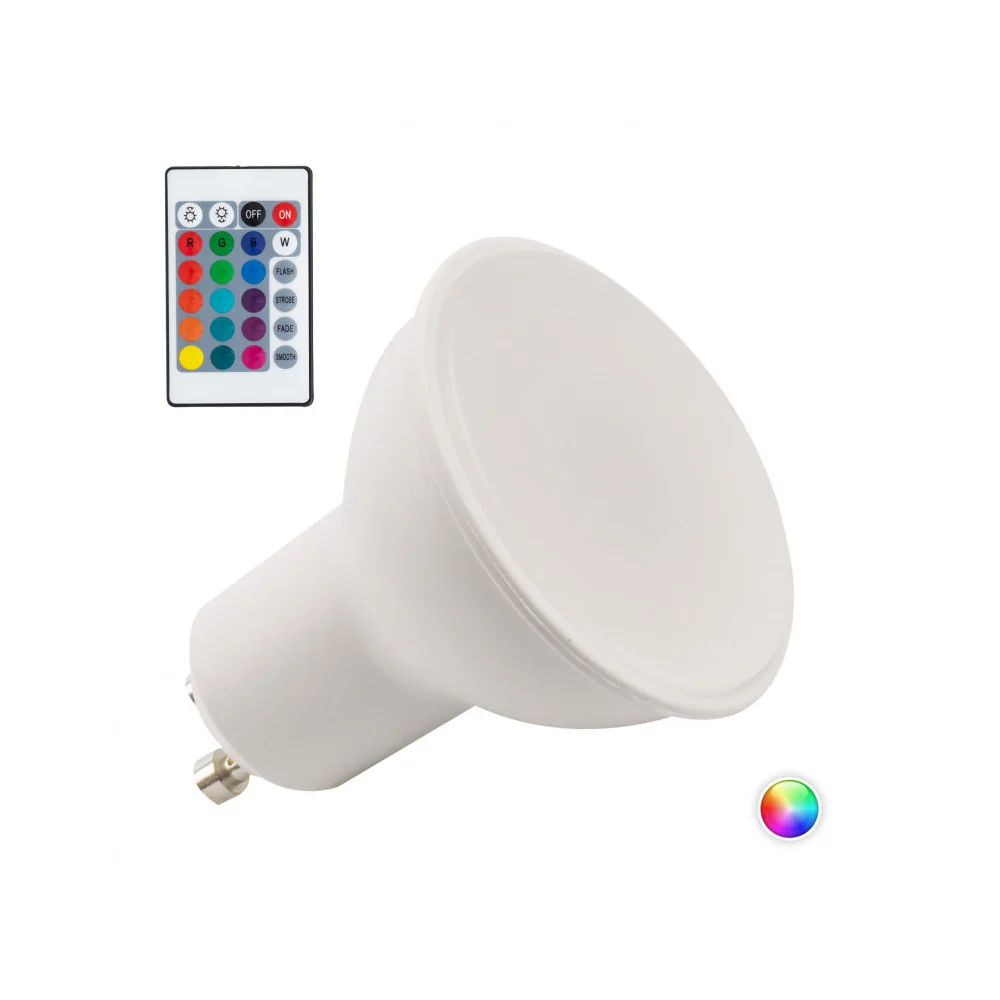 Ampoule LED GU10 5W RVB Télécommande 40 000H [PL187221-GU10]