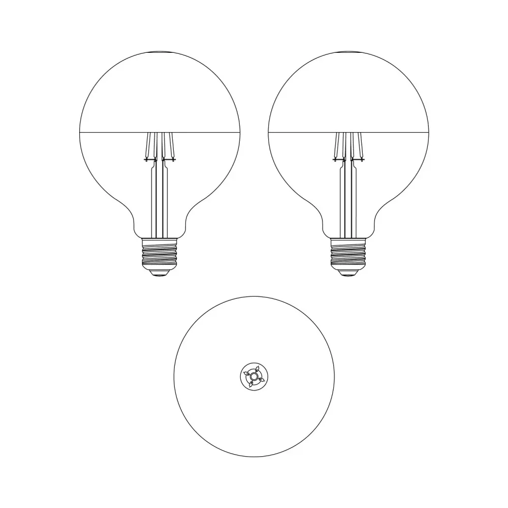 Ampoule LED Maria G125 4,8W 806Lm E27 2700K Variable - Jaune