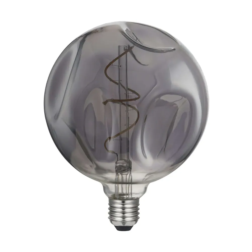 Ampoule LED Smoky Bumped Globe G140 filament en spirale 5W 150Lm E27 2000K dimmable