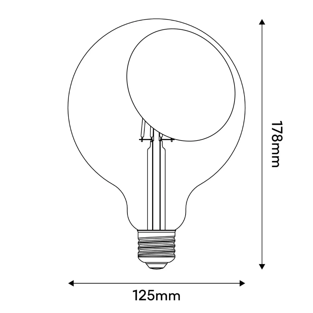 Ampoule LED Sofia G125 4,8W 806Lm E27 2700K Dimmable - Noir