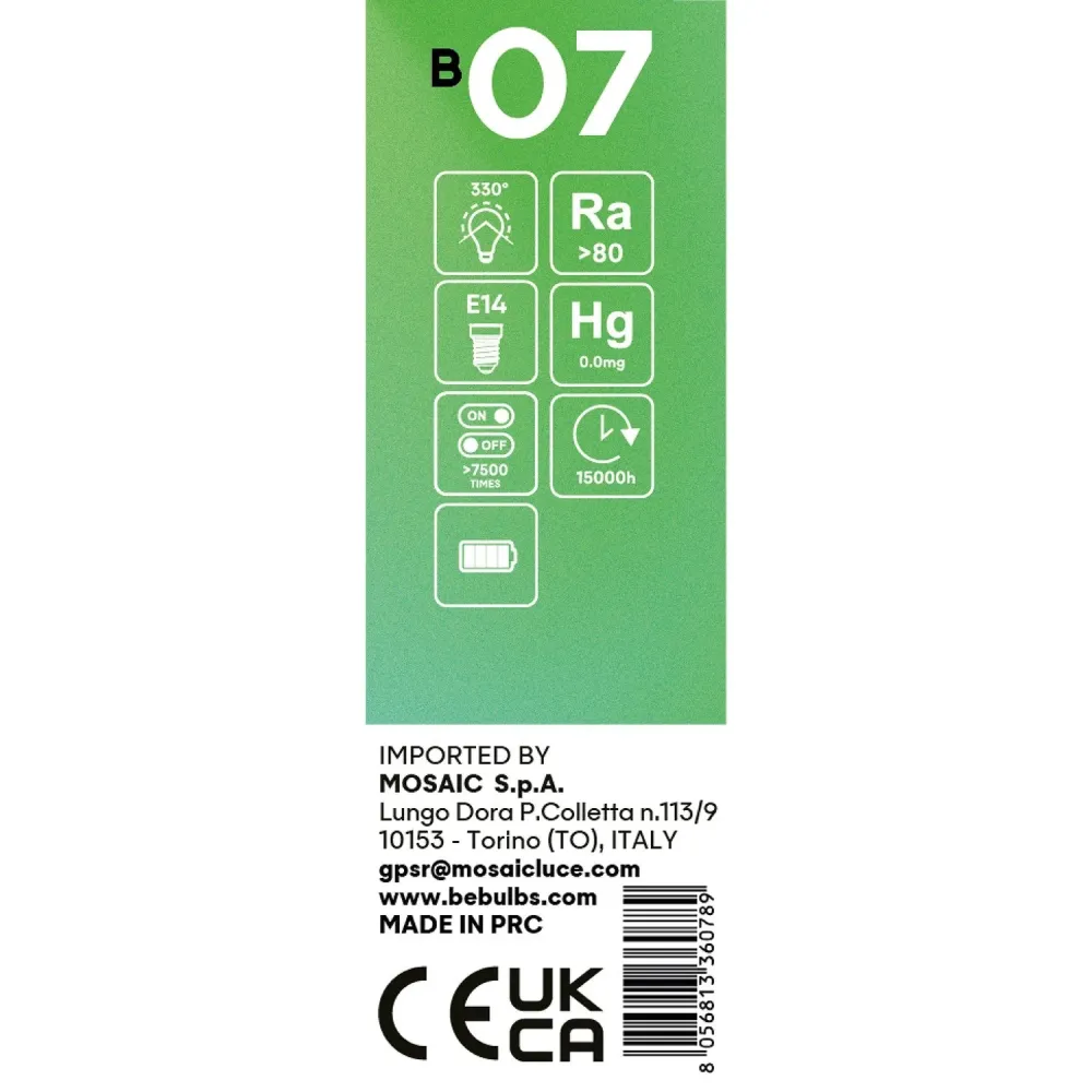 Ampoule LED Transparente Linea 5V Tubulaire T25 1,8W 160Lm E14 2500K Dimmable - B07